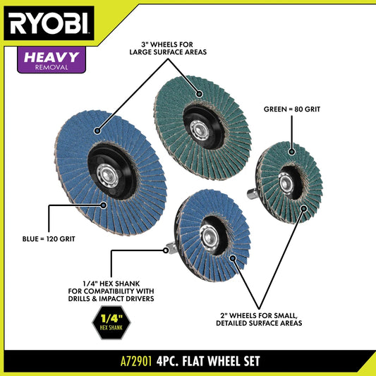 4 PC. Flap Wheel Set