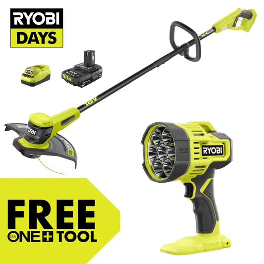 18V ONE+ 13" STRING TRIMMER/EDGER KIT WITH FREE 18V ONE+ LED SPOTLIGHT