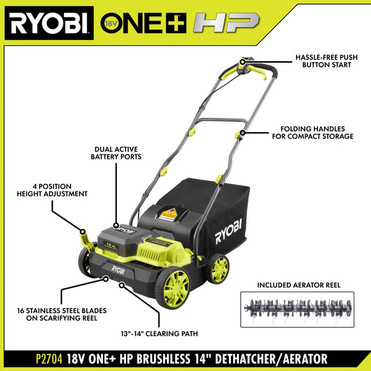 18V ONE+ HP Brushless 14" Dethatcher/Aerator