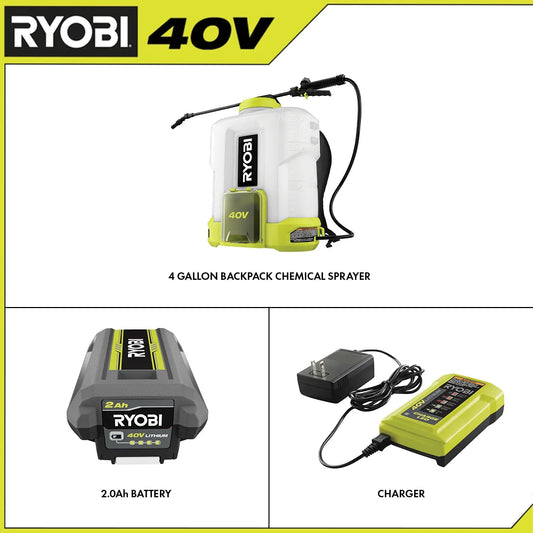 40V 4 GALLON BACKPACK CHEMICAL SPRAYER KIT