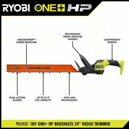 18V ONE+ HP BRUSHLESS 24" HEDGE TRIMMER