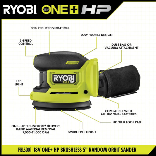 18V ONE+ HP BRUSHLESS 5" RANDOM ORBIT SANDER