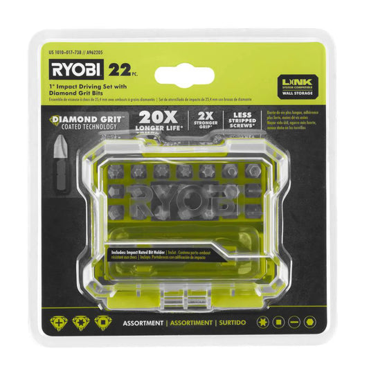 22 PC. 1" IMPACT DRIVING SET WITH DIAMOND GRIT BITS