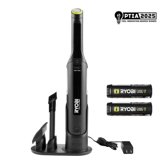 USB Lithium HP Compact Hand Vacuum Cleaner Kit with (2) USB Lithium 2.0 Ah Batteries and Charger