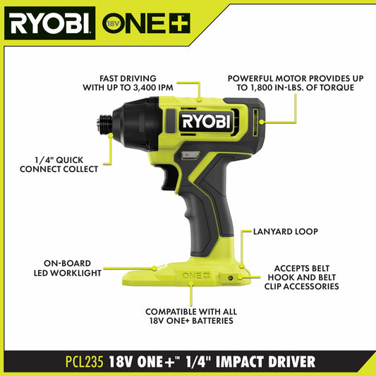 18V ONE+ 1/4" IMPACT DRIVER