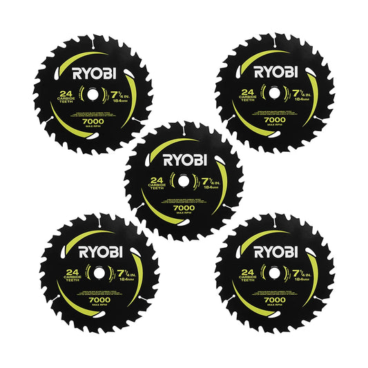 7-1/4" x 24T Carbide Teeth Thin Kerf Circular Saw Blade Set (5 Piece)