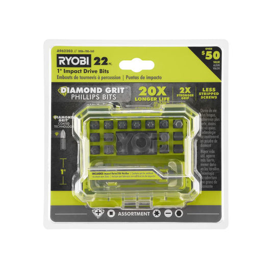22 PC. 1" Diamond Grit Impact Drive Bits