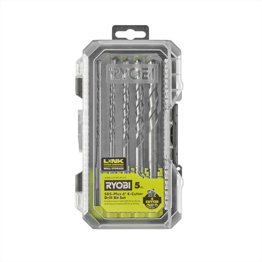 5 PC. SDS-PLUS 6" 4-CUTTER DRILL BIT SET