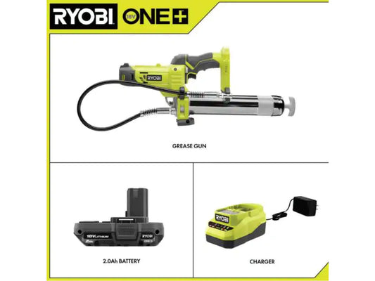 ONE+ 18V Cordless Grease Gun Kit with 2.0 Ah Battery and 18V Charger