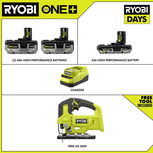 18V ONE+ LITHIUM HIGH PERFORMANCE STARTER KIT WITH FREE 18V ONE+ JIG SAW