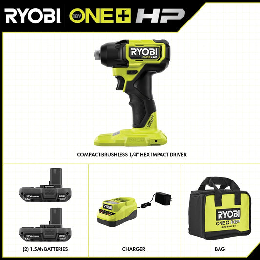 18V ONE+ HP COMPACT BRUSHLESS 1/4" HEX IMPACT DRIVER KIT