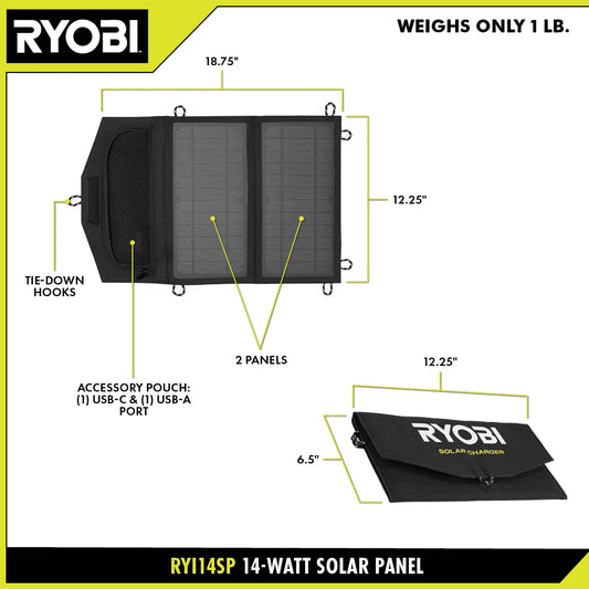 14-WATT FOLDABLE SOLAR PANEL