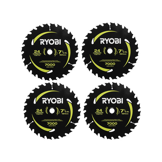 4 PC. 7-1/4" x 24T CARBIDE TEETH THIN KERF CIRCULAR SAW BLADE SET