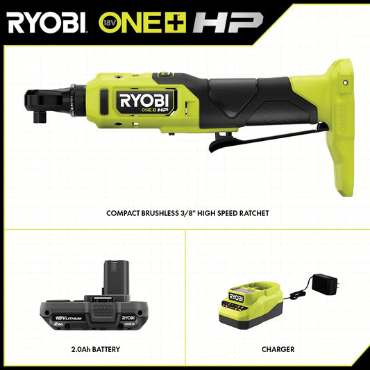18V ONE+™ HP COMPACT BRUSHLESS 3/8" High Speed Ratchet KIT