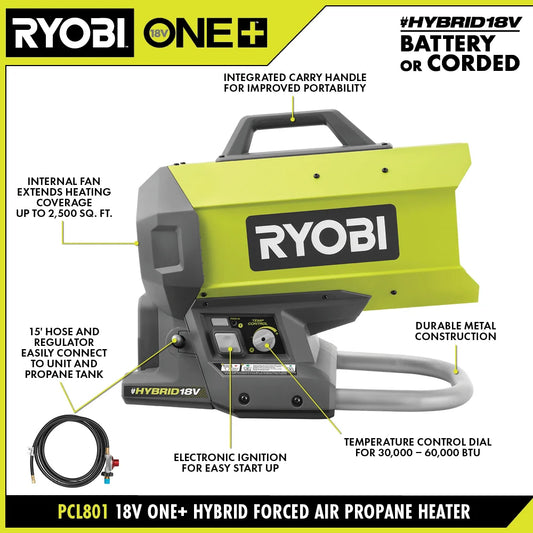 18V ONE+ Hybrid Forced Air Propane Heater